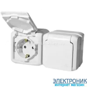 Розетка подвійна із заземленнямм та шторками, вологозахищена IP44, зовнішня, білий - Legrand Forix