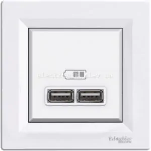 USB РОЗЕТКА 2,1A БІЛА ASFORA