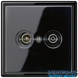 Розетка TV кінцева JUNG LS990 чорний глянець