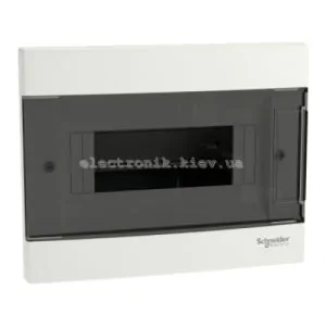 Щит пластиковий Easy9 EU, врізний, 1 ряд 8 модулів, димчасті двері,EZ9EUA108,Schneider Electric