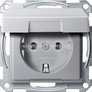 SM РОЗЕТКА SCHUKO З КРИШ.IP44, АЛЮМ.