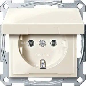 SM РОЗЕТКА SCHUKO З КРИШ.IP44, БЕЖ.