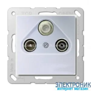 Телевізійна розетка кінцева TV SAT FM, діапазон частот від 4 до 2400 MГц Eco Profi Алюміній