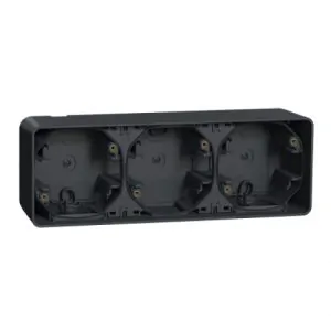 Тримісний бокс для поверхневого монтажу IP55, чорний Mureva Styl Schneider Electric MUR37713
