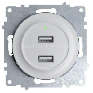 USB-розетка подвійна з підсвічуванням OneKeyElectro, біла