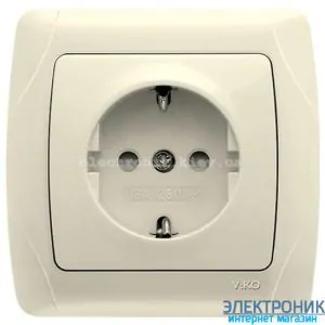 VIKO CARMEN КРЕМ Розетка із заземленнямм та шторками