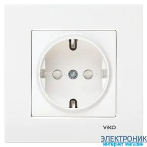 VIKO KARRE БІЛИЙ Розетка із заземленнямм та шторками