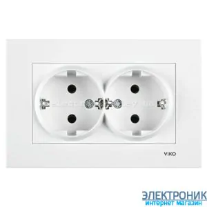 VIKO KARRE БІЛИЙ Розетка подвійна із заземленнямм