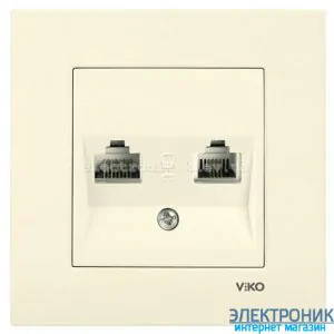 VIKO KARRE КРЕМ Розетка комплексна (комп'ютерна + телефонна)