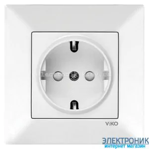 VIKO MERIDIAN БІЛИЙ Розетка із заземленнямм та шторками