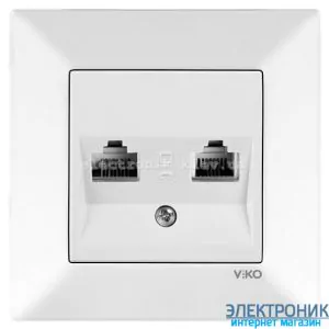 VIKO MERIDIAN БІЛИЙ Розетка комплексна (комп'ютерна + телефонна) (RJ45-RJ11, Cat5e-Cat3)