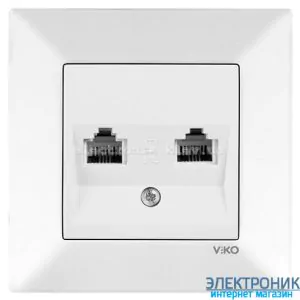 VIKO MERIDIAN БІЛИЙ Розетка подвійна телефонна (2хRJ11, Cat3)