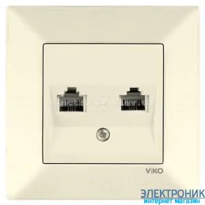 VIKO MERIDIAN КРЕМ Розетка подвійна телефонна (2хRJ11, Cat3)