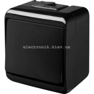 Вимикач 1-клавішний накладний, чорний, IP 54 Hermetics ETI
