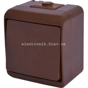 Вимикач 1-клавішний накладний, коричневий, IP 54 Hermetics ETI