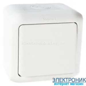 Вимикач 1-клавішний, вологозахищений IP44, зовнішній, білий - Legrand Forix