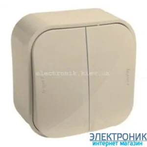 Вимикач 2-клавішний, зовнішній, слонова кістка - Legrand Forix