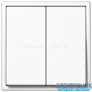 Вимикач двоклавішний прохідний JUNG LS990 білий
