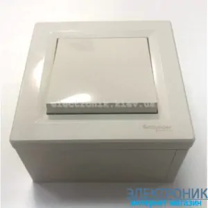 Вимикач накладний монтаж Schneider (Шнайдер) Asfora Кнопка кремова