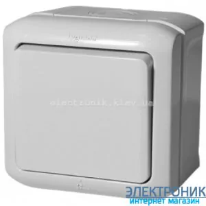 Вимикач одноклавішний вологозахищений Legrand Quteo IP44 сірий