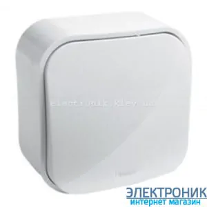 Вимикач прохідний 1-клавішний, зовнішній, білий - Legrand Forix