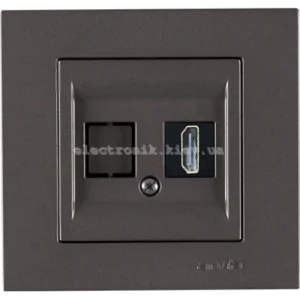 Розетка HDMI, Антрацит KAREN