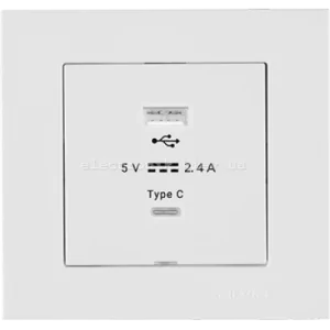 Розетка USB-A + USB-C 5V-2.4A, Білий KAREN