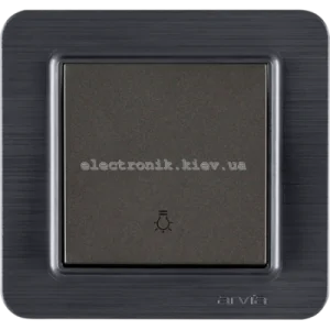 Вимикач 1-клав. кнопковий, Антрацит LAVIN